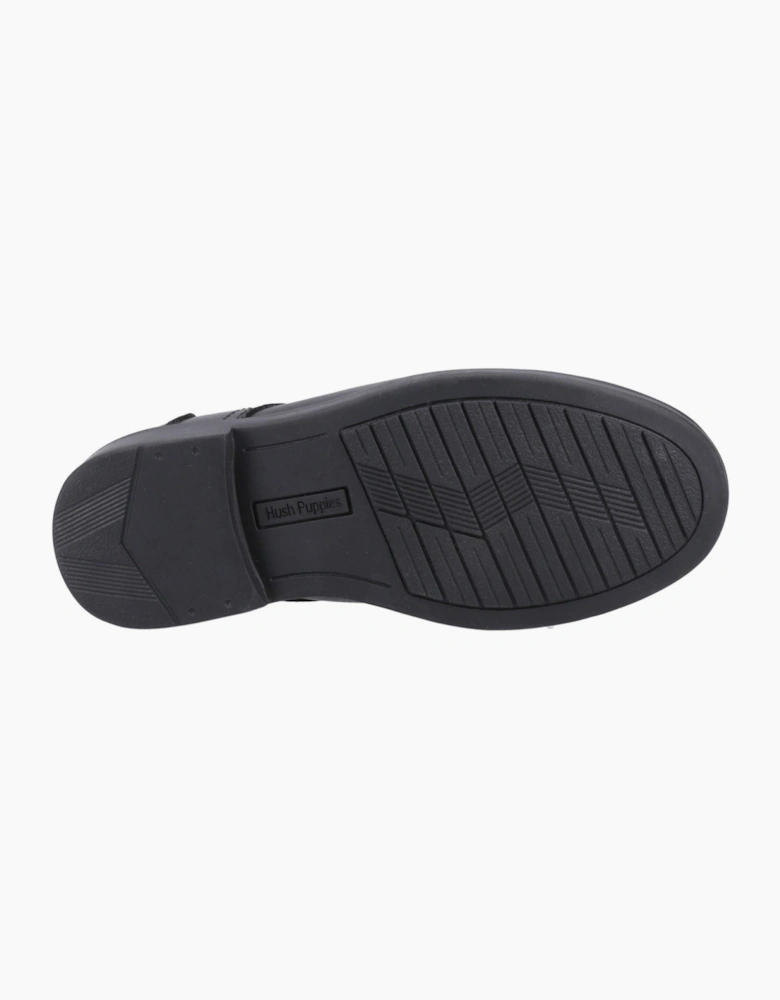 Hush Puppies Tommy Junior Leather Black Lace-Up Shoes