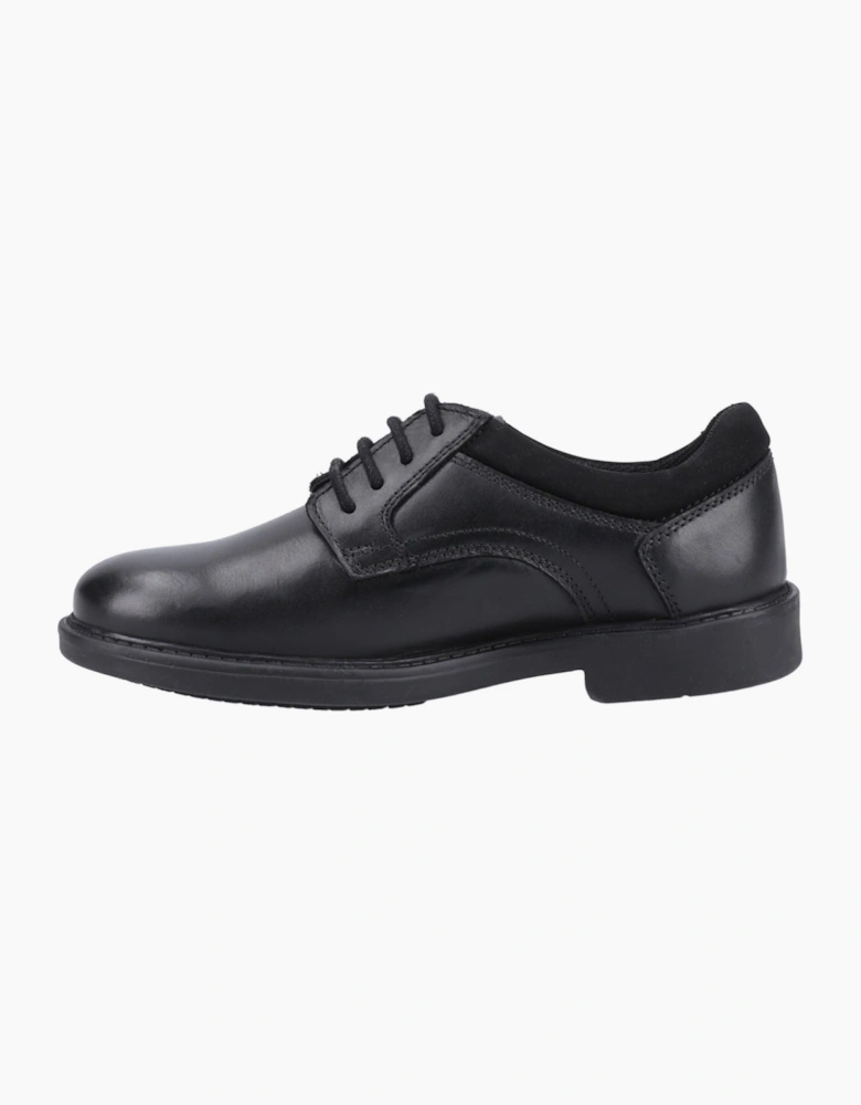 Hush Puppies Tommy Junior Leather Black Lace-Up Shoes