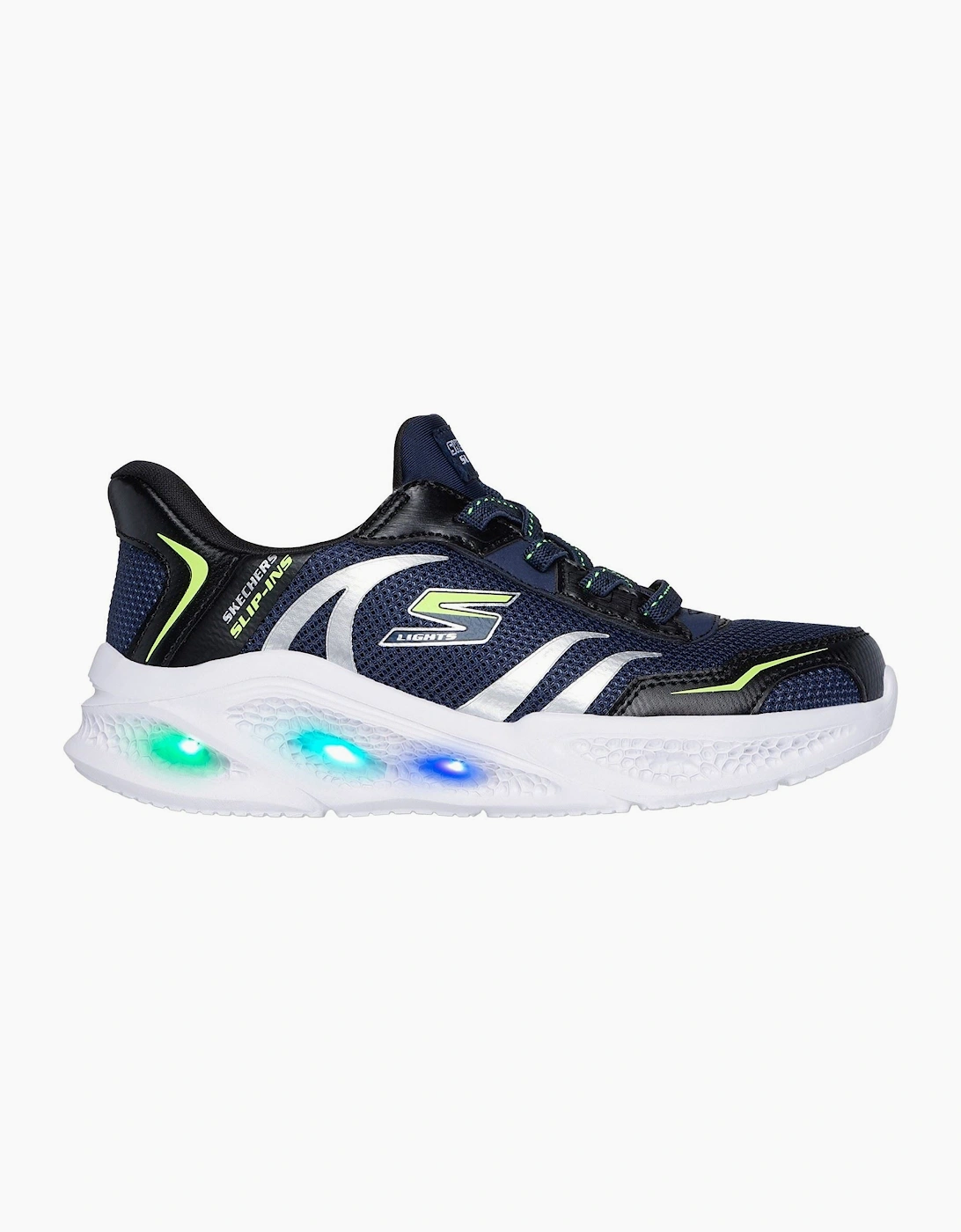 Skechers Meteor-Lights Brisk-Beams Navy/Black Trainers