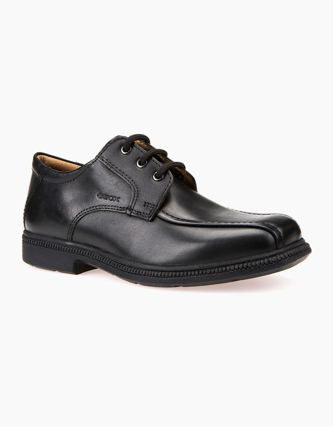 Geox J Federico H Leather  Black Lace-Up Shoes