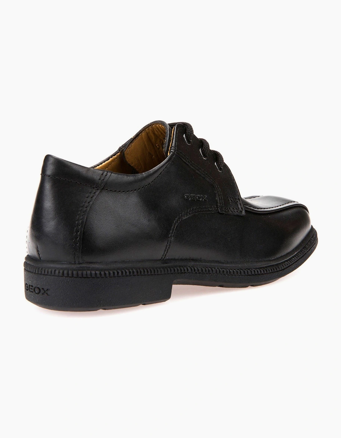 Geox J Federico H Leather  Black Lace-Up Shoes