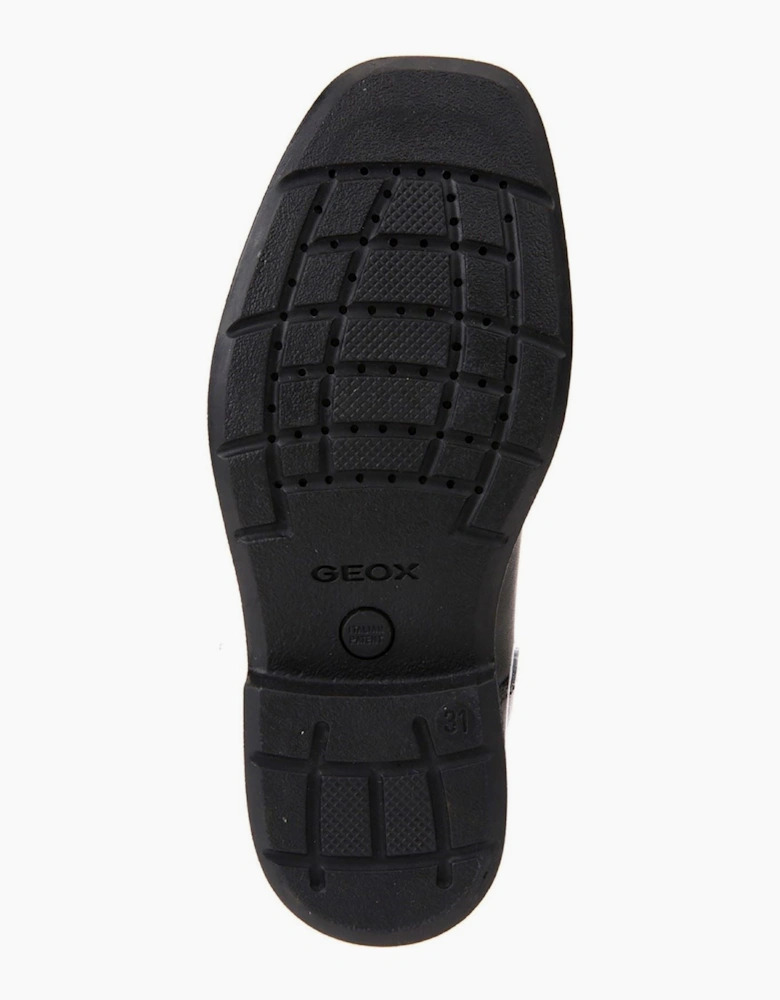 Geox J Federico H Leather  Black Lace-Up Shoes