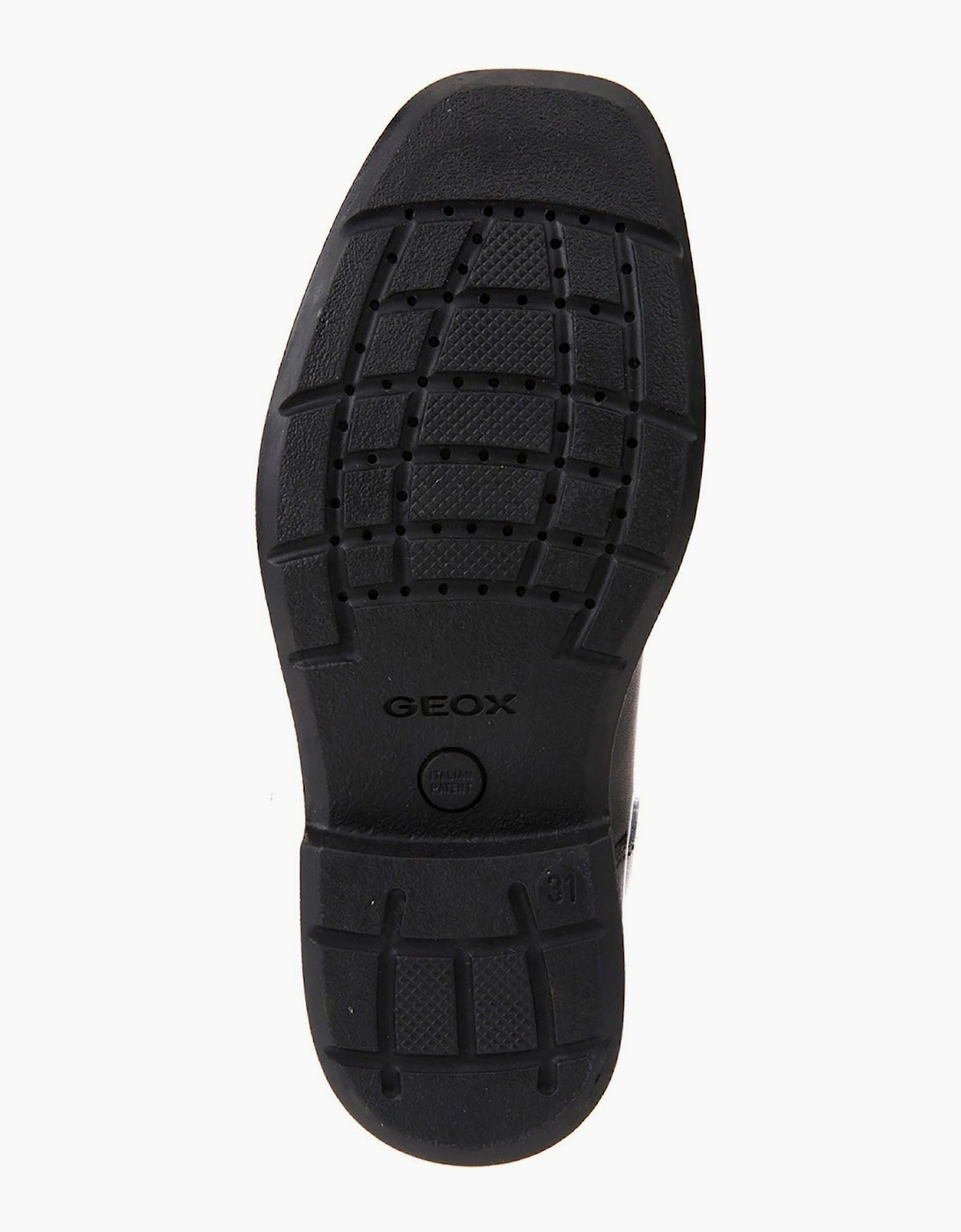 Geox J Federico H Leather  Black Lace-Up Shoes