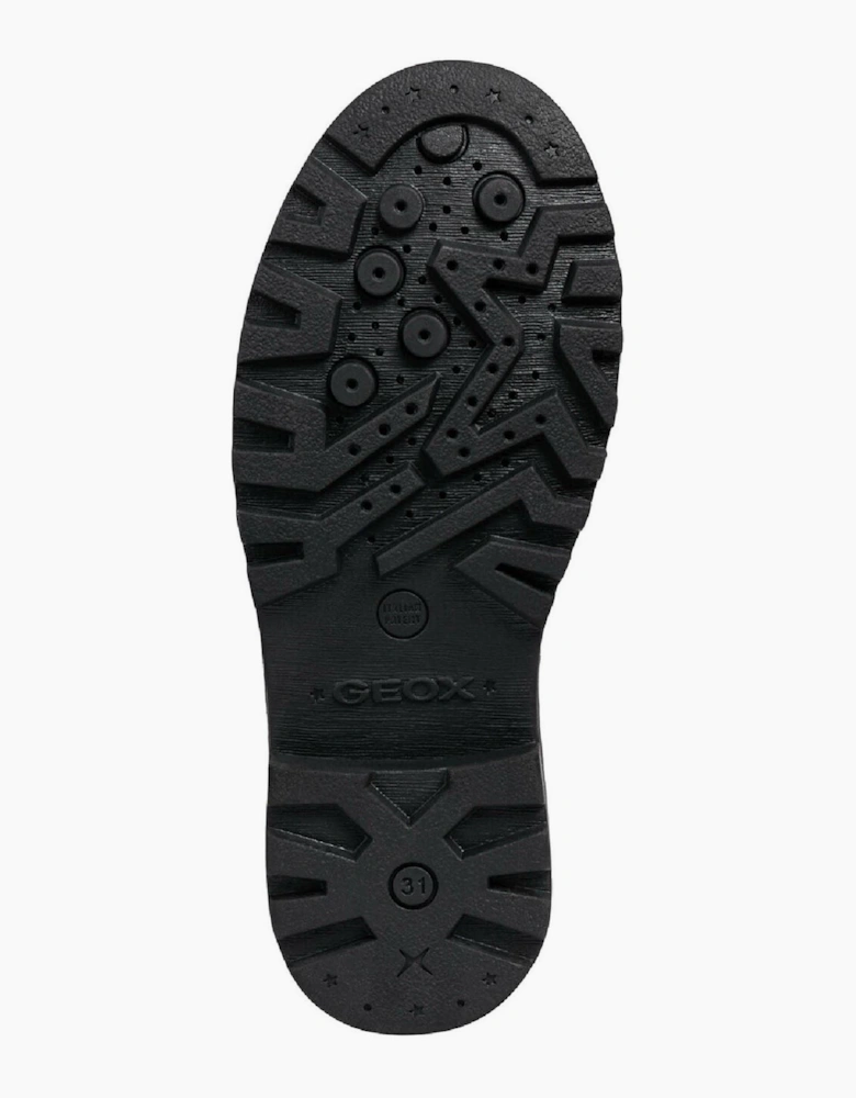 Geox J Casey G. E Leather Black Patent Shoes