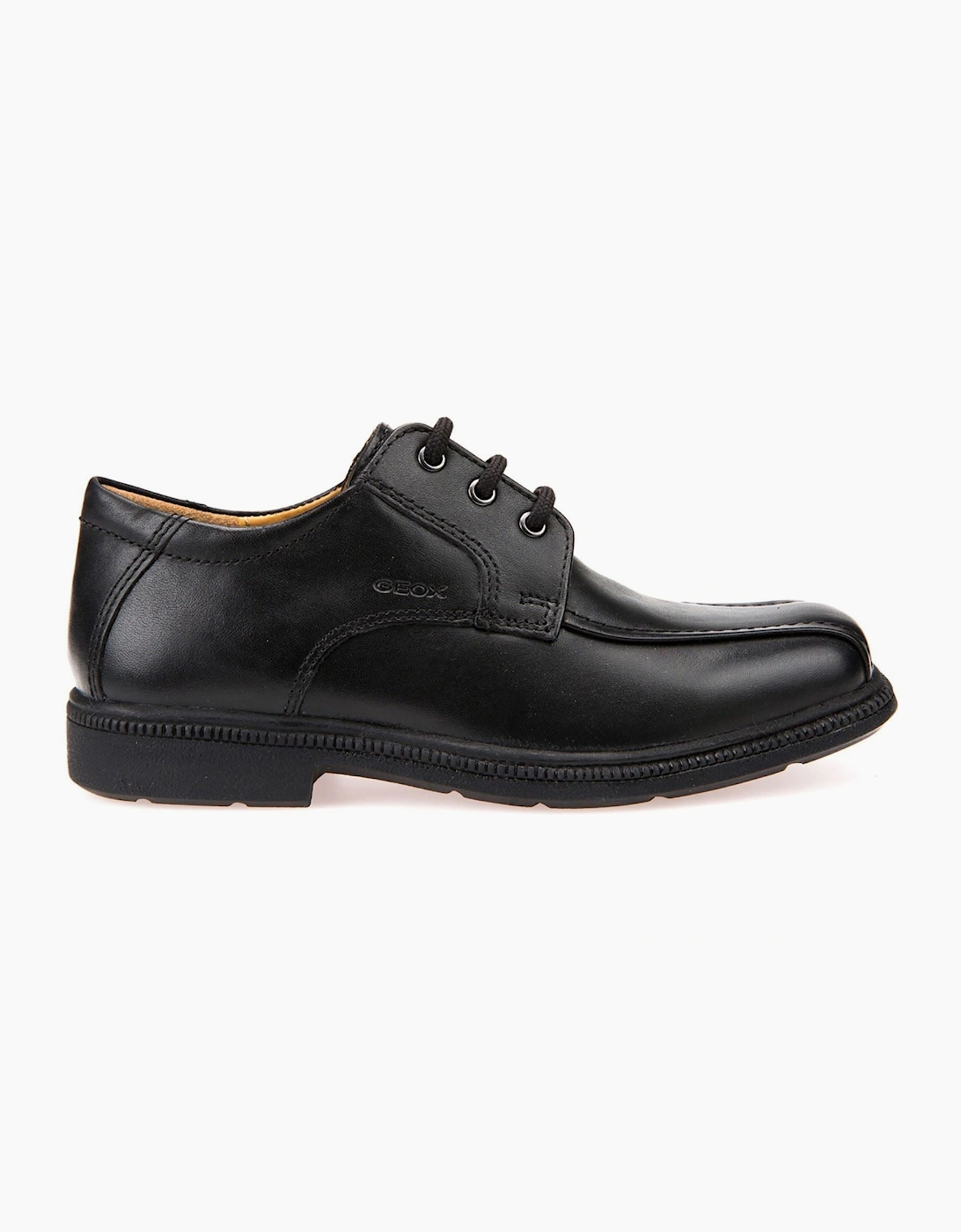 Geox J Federico H Leather  Black Lace-Up Shoes