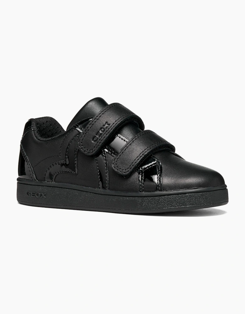 Geox J Eclyper Leather Black Trainers