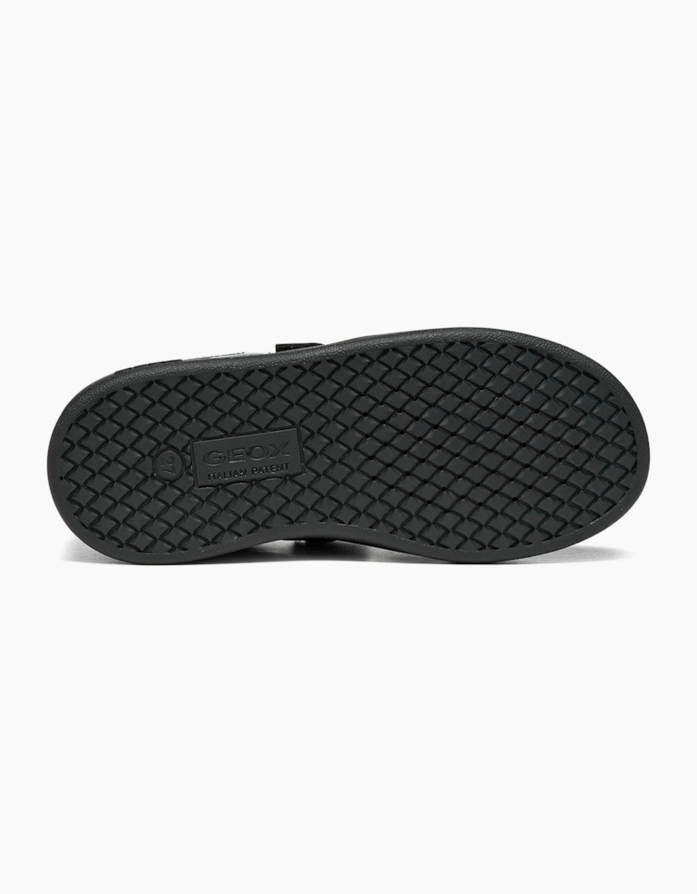 Geox J Eclyper Leather Black Trainers