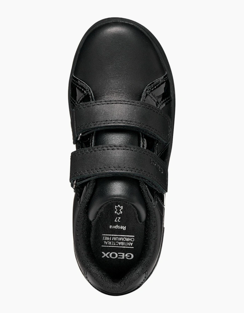 Geox J Eclyper Leather Black Trainers