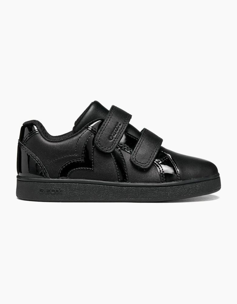 Geox J Eclyper Leather Black Trainers