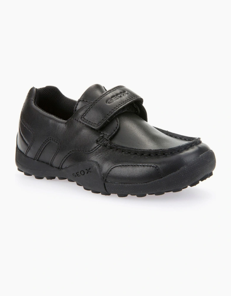 Geox J W.Snake Moc B Leather Black Moccasins Shoes