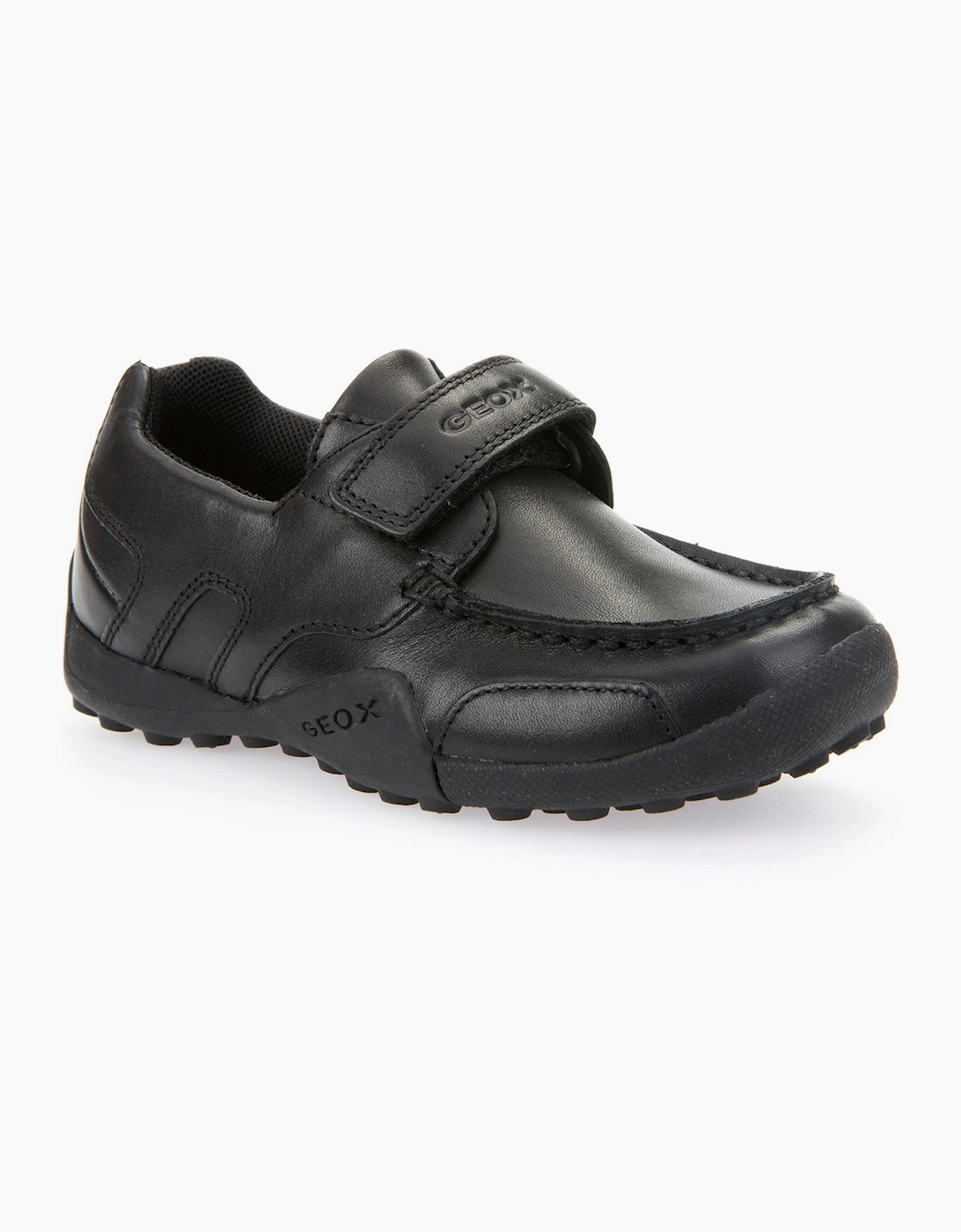 Geox J W.Snake Moc B Leather Black Moccasins Shoes