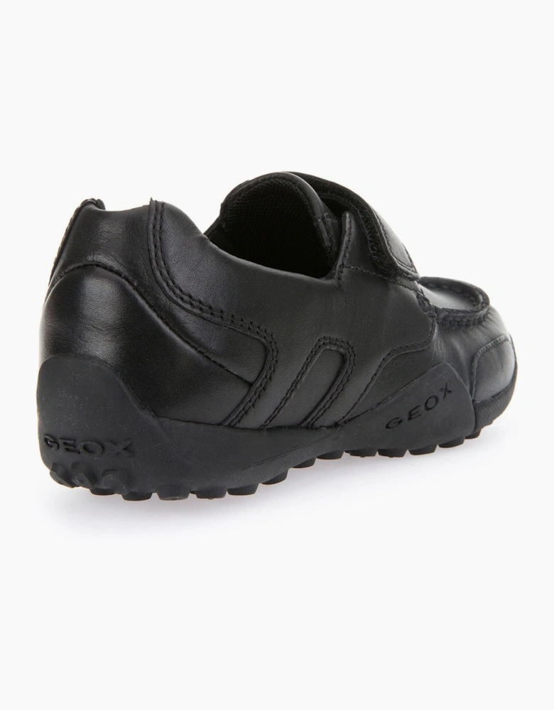 Geox J W.Snake Moc B Leather Black Moccasins Shoes