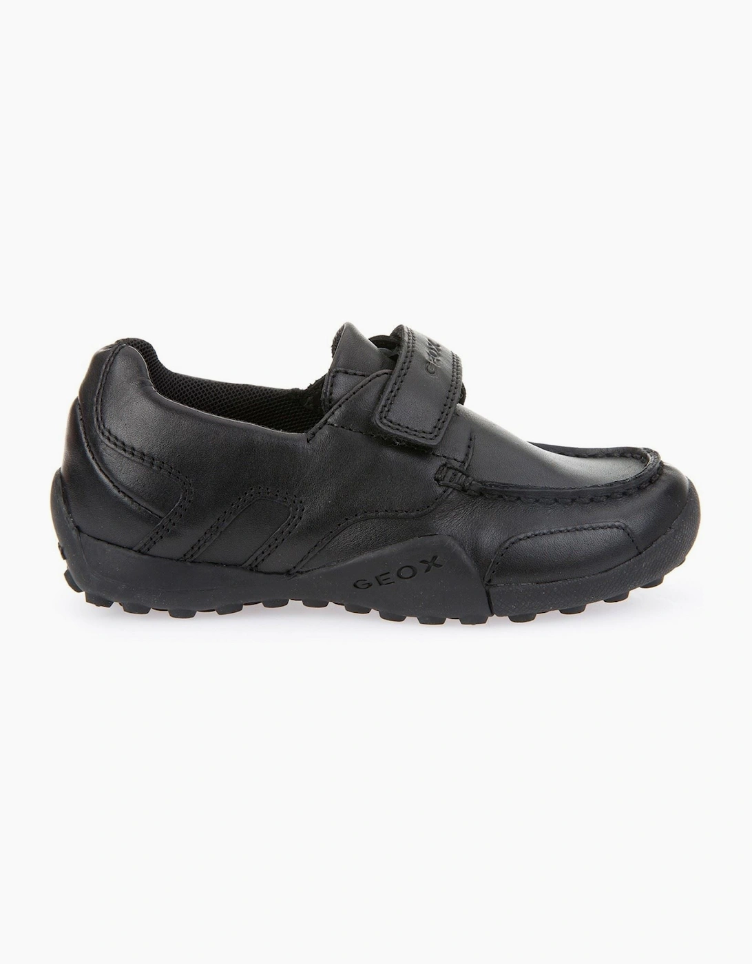 Geox J W.Snake Moc B Leather Black Moccasins Shoes
