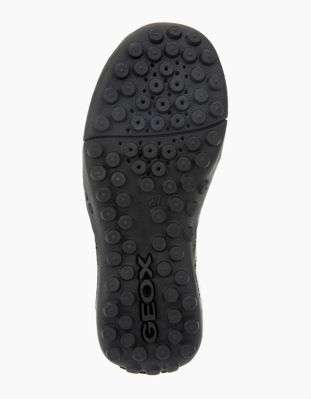 Geox J W.Snake Moc B Leather Black Moccasins Shoes