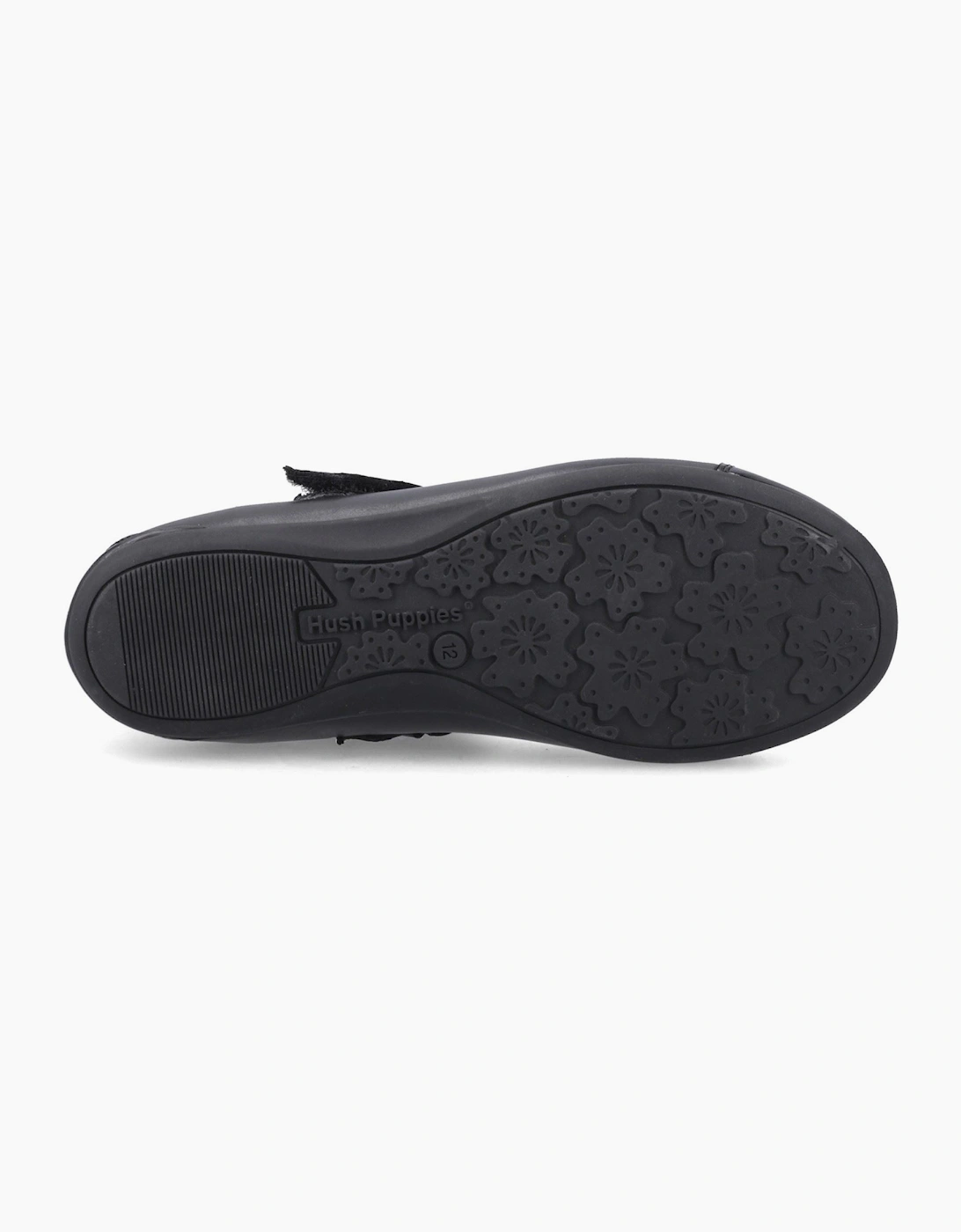 Hush Puppies Lottie Ballerina Jnr Leather Black Shoes