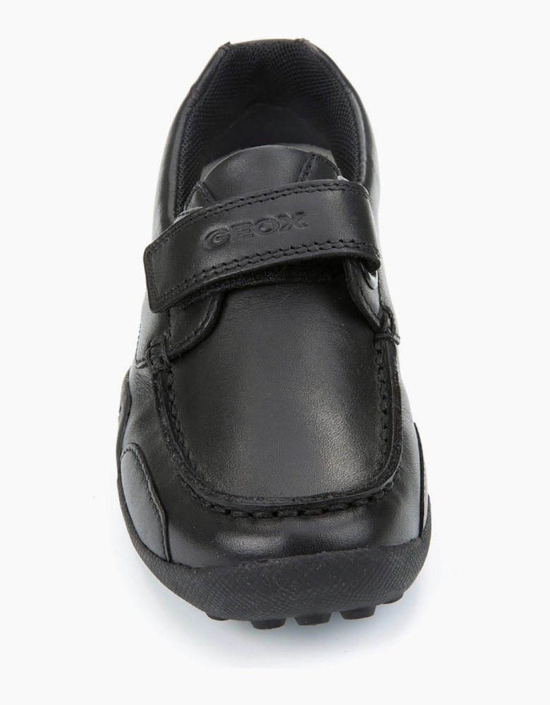 Geox J W.Snake Moc B Leather Black Moccasins Shoes
