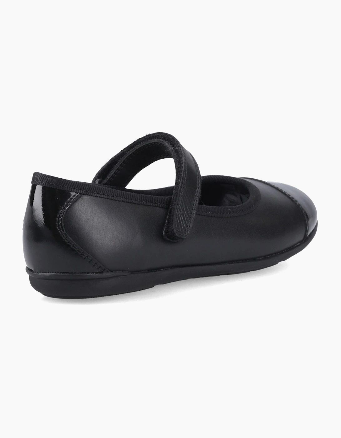Hush Puppies Lottie Ballerina Jnr Leather Black Shoes