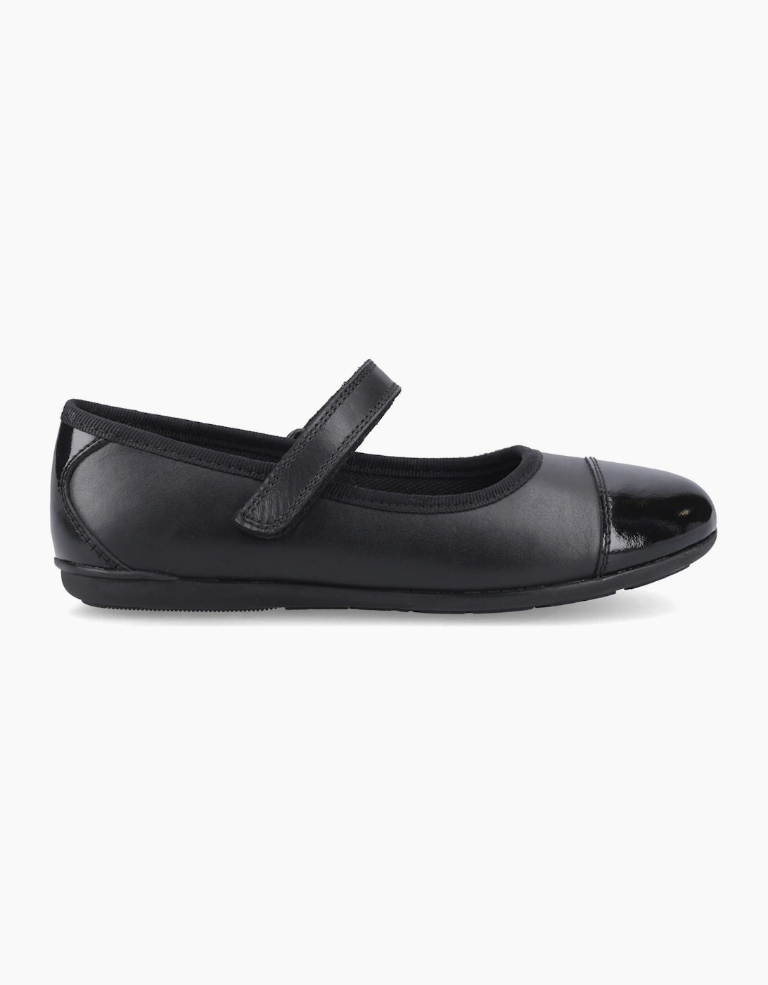 Hush Puppies Lottie Ballerina Jnr Leather Black Shoes