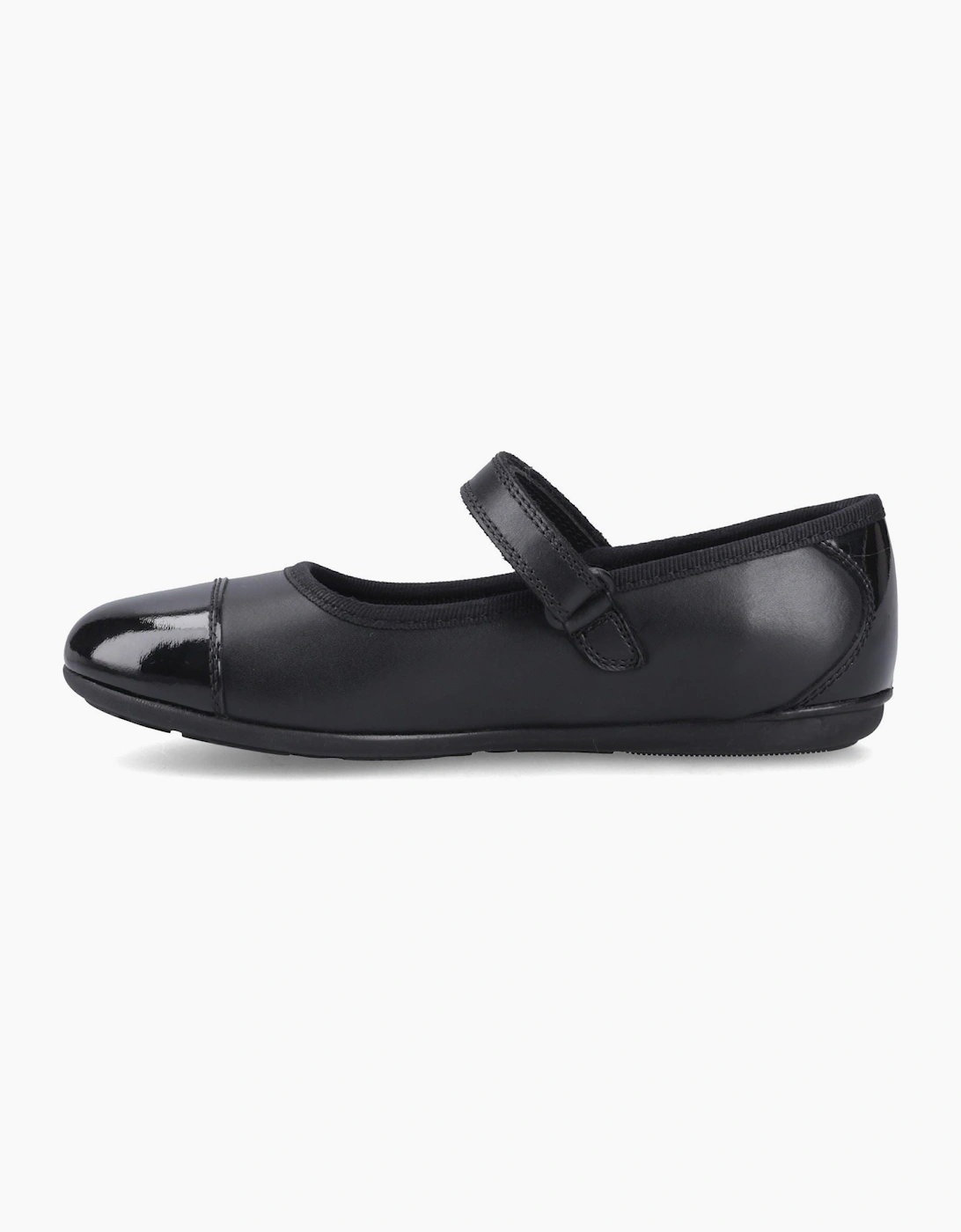 Hush Puppies Lottie Ballerina Jnr Leather Black Shoes