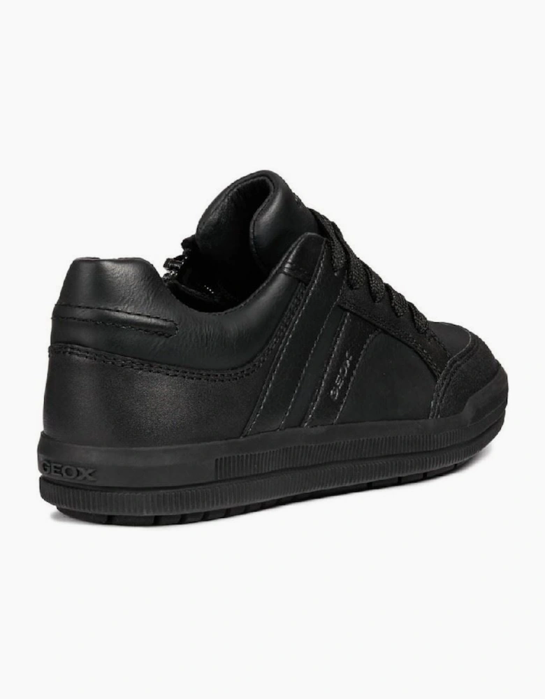 Geox J Arzach B. D Leather Black Trainers