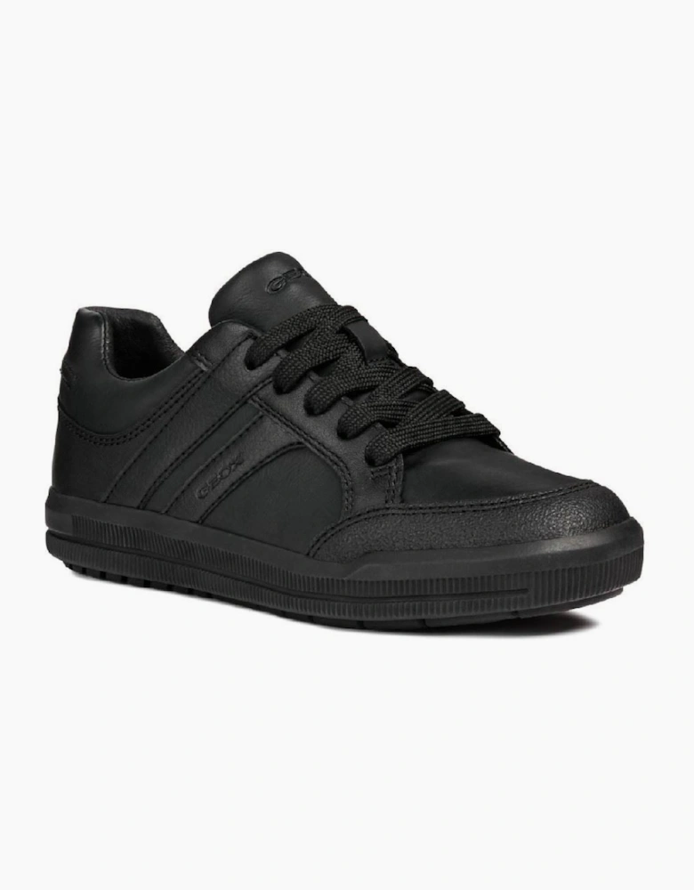 Geox J Arzach B. D Leather Black Trainers