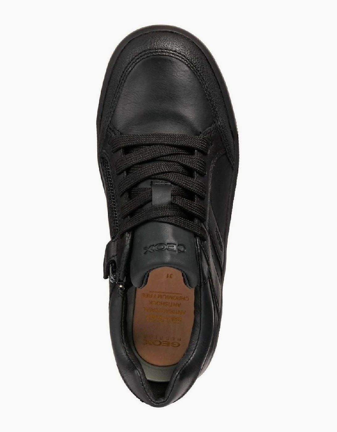 Geox J Arzach B. D Leather Black Trainers