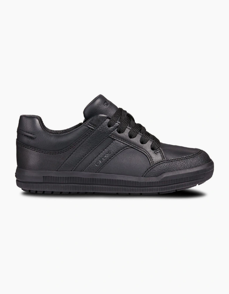 Geox J Arzach B. D Leather Black Trainers