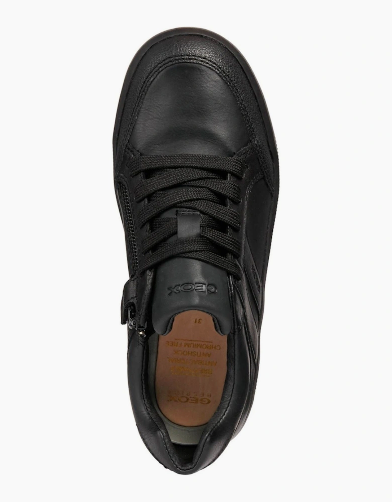 Geox J Arzach B. D Leather Black Trainers