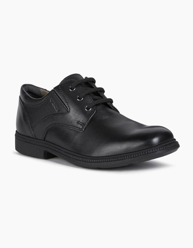 Geox Jr Federico Leather Black Lace-Up Shoes