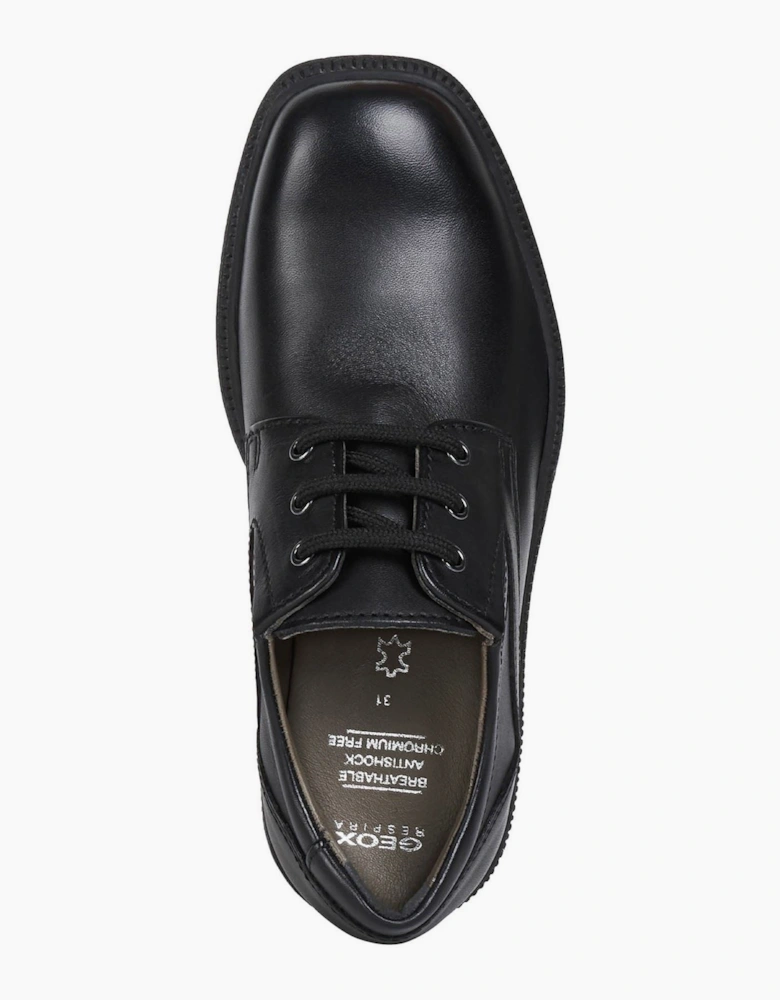 Geox Jr Federico Leather Black Lace-Up Shoes