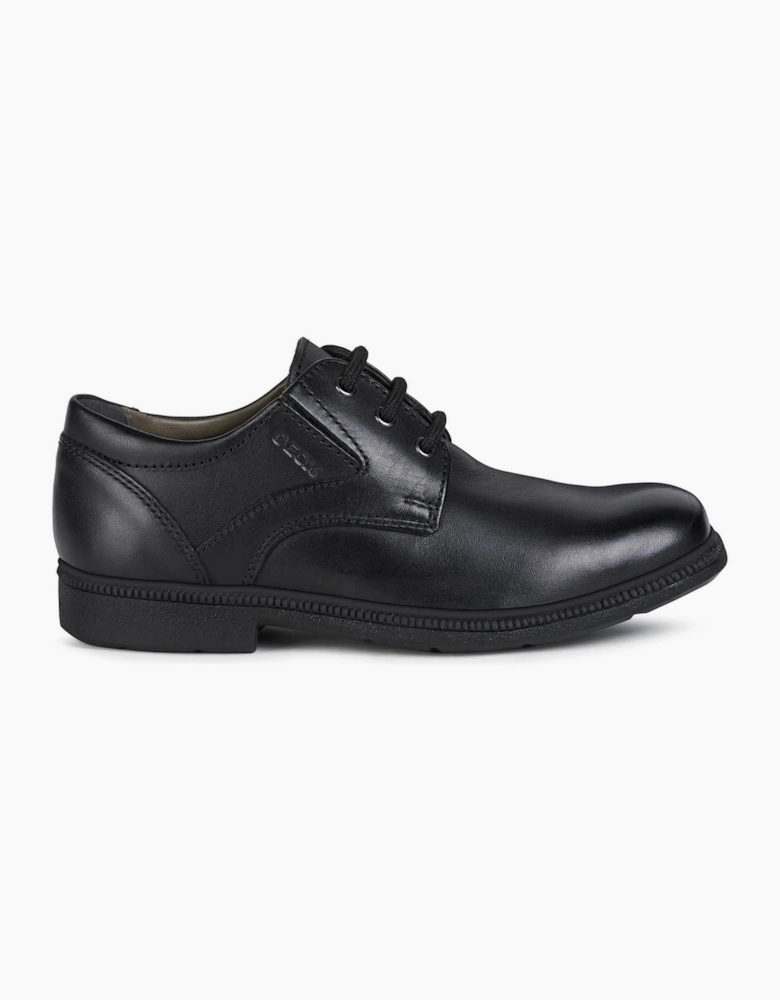 Geox Jr Federico Leather Black Lace-Up Shoes