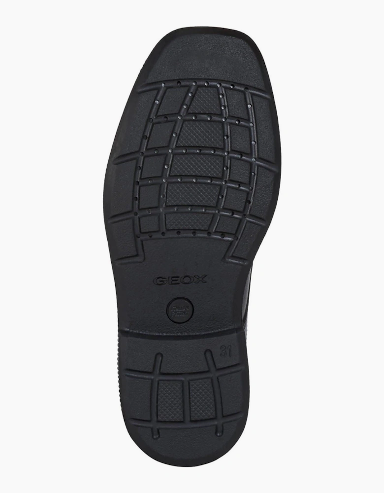 Geox Jr Federico Leather Black Lace-Up Shoes