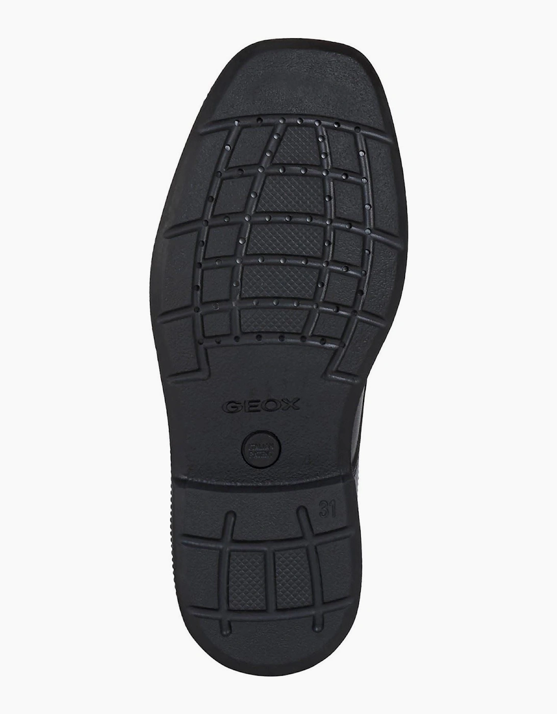 Geox Jr Federico Leather Black Lace-Up Shoes
