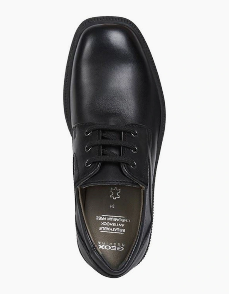 Geox Jr Federico Leather Black Lace-Up Shoes