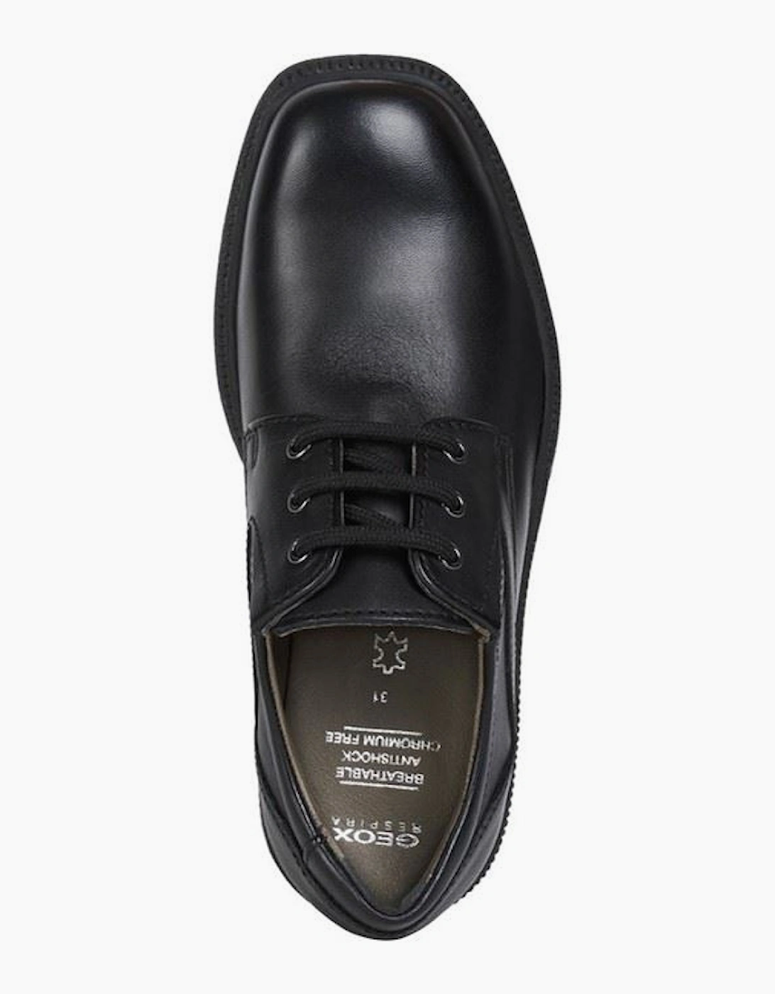 Geox Jr Federico Leather Black Lace-Up Shoes