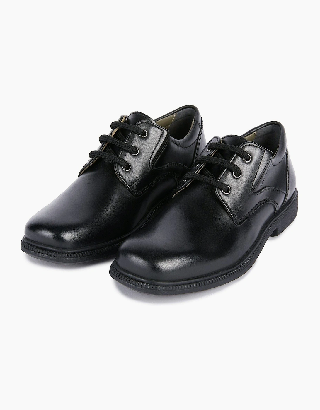 Geox Jr Federico Leather Black Lace-Up Shoes