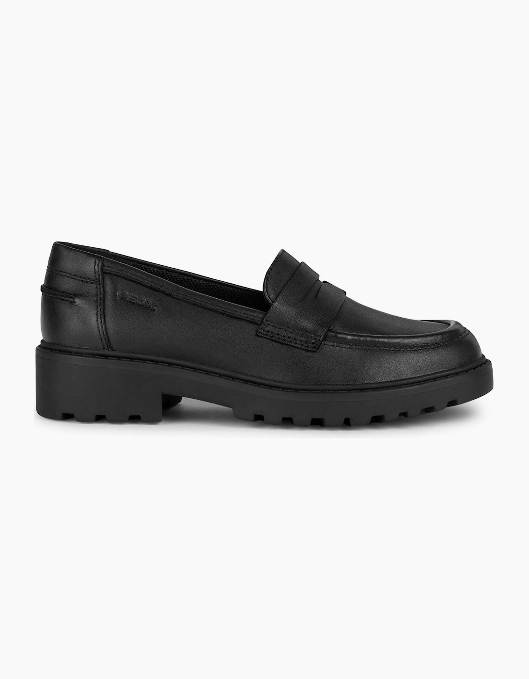 Geox J Casey G. C Leather Black Loafers