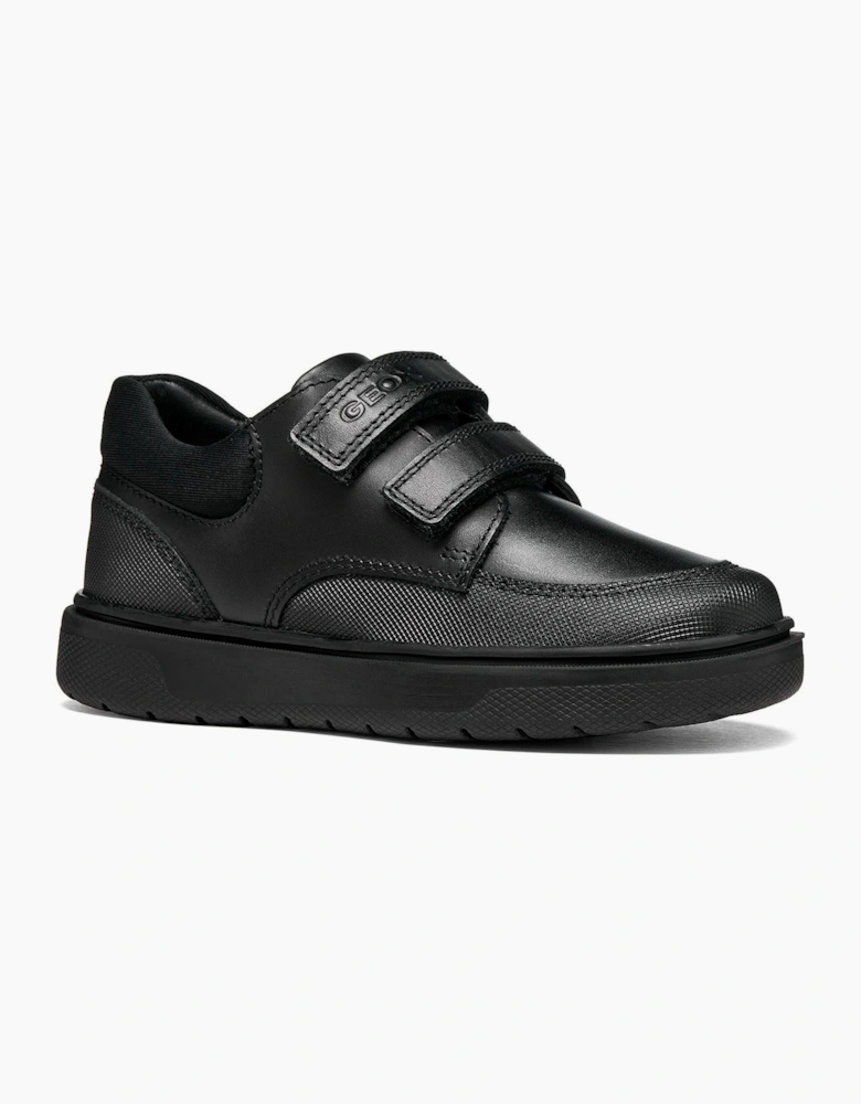 Geox J Riddock Leather Black Shoes