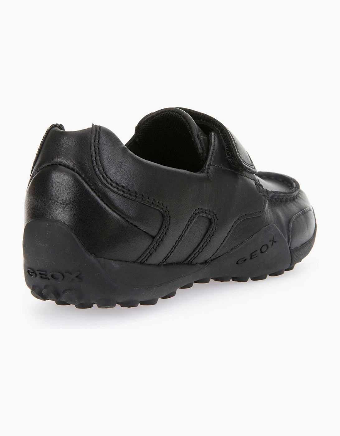 Geox J W.Snake Moc B Leather Black Moccasins Shoes