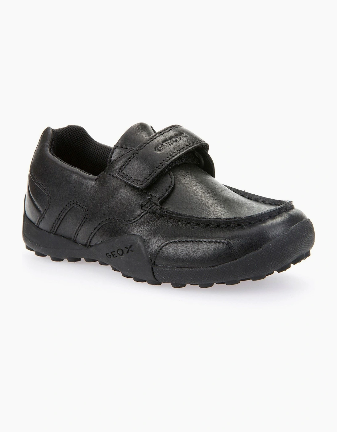 Geox Boys Black  J W.snake Moc B Leather Moccasins Shoes - Size UK 6 / Eu 39 / Us 6 Kids