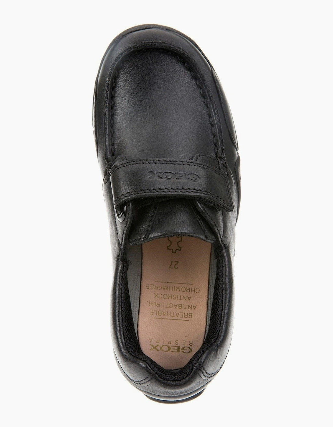 Geox J W.Snake Moc B Leather Black Moccasins Shoes