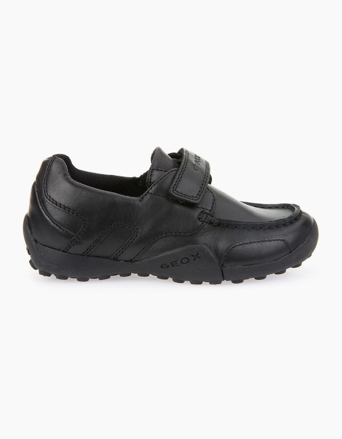 Geox J W.Snake Moc B Leather Black Moccasins Shoes