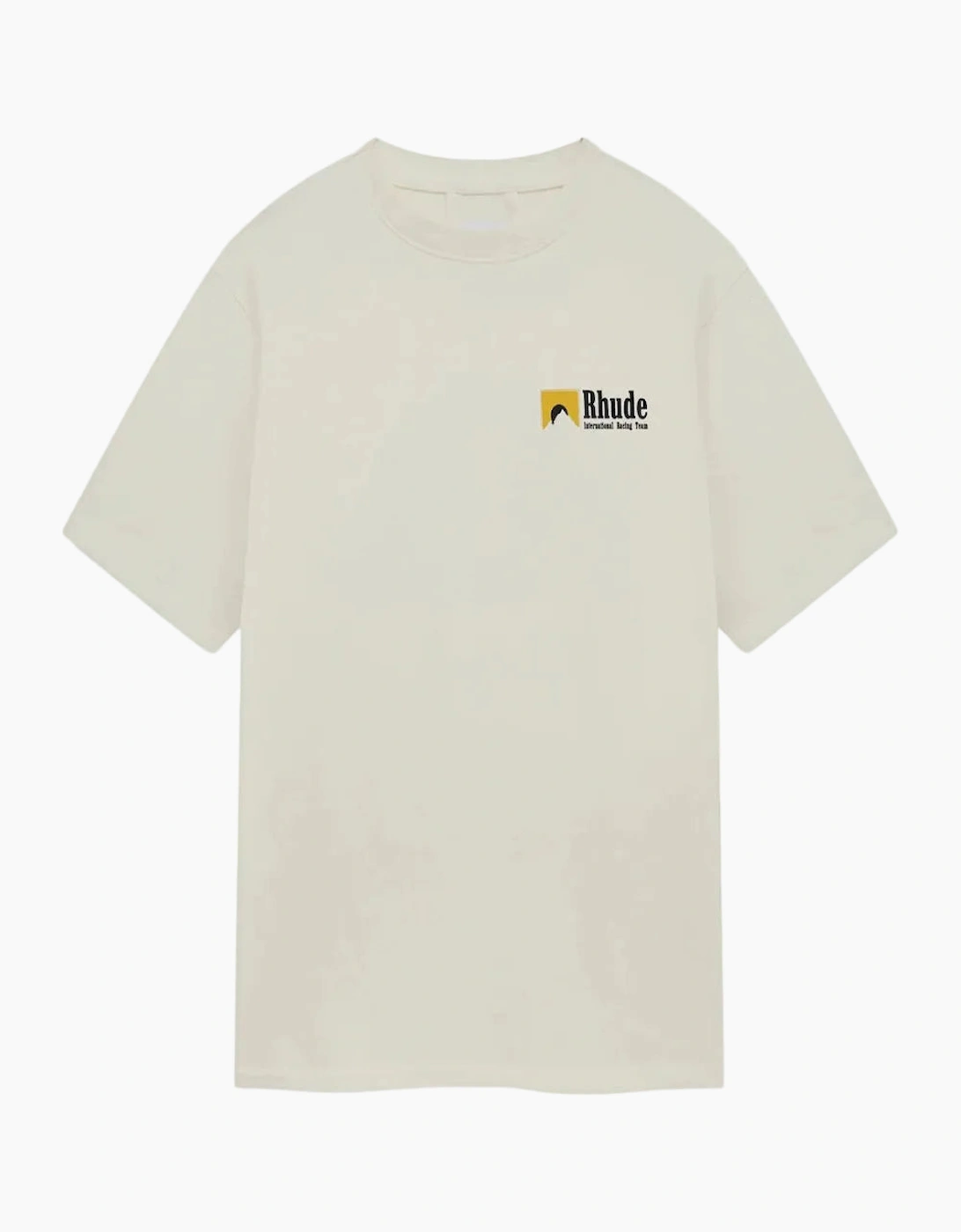 Men's Cream Rhude International Racing Logo T-Shirt