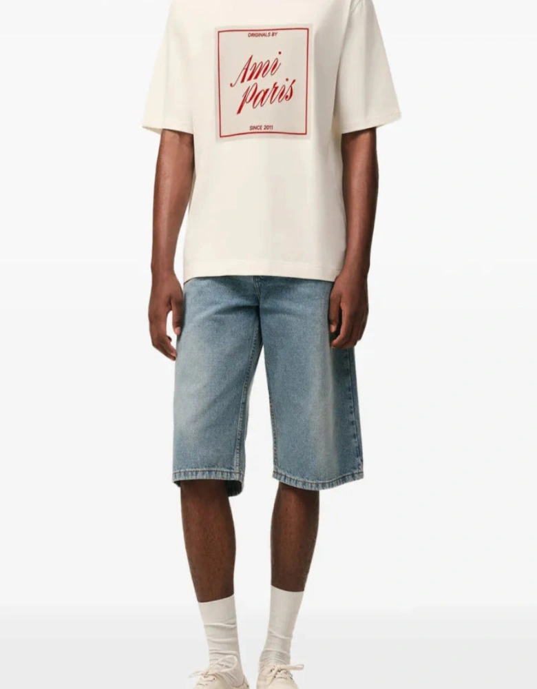 Men's AMI Paris Cream Heritage T-Shirt
