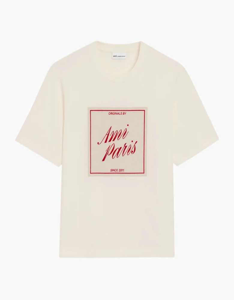 Men's AMI Paris Cream Heritage T-Shirt