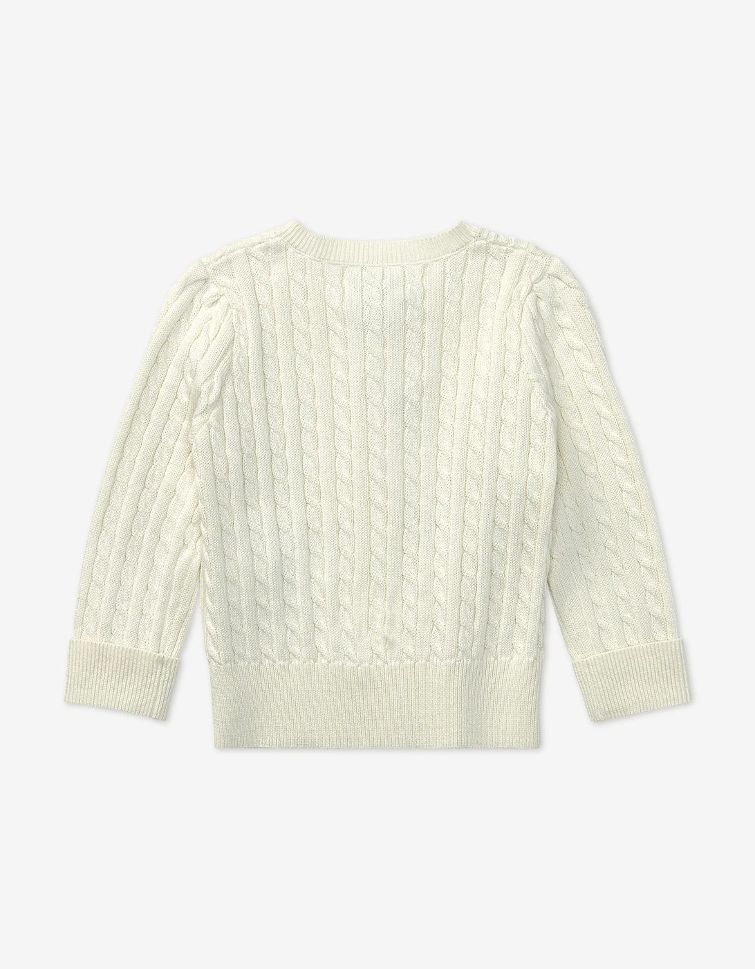 Ralph Lauren Baby Girls Mini Cable Knit Cardigan in Ivory