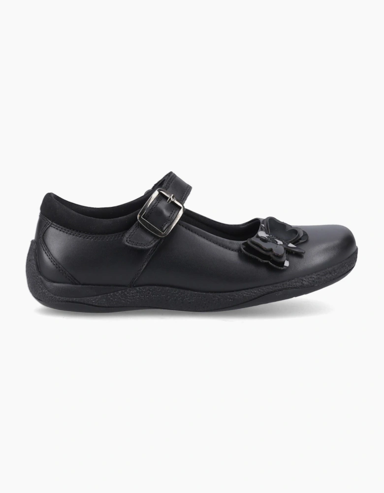 Hush Puppies Julie Ballerina Leather Black Shoes