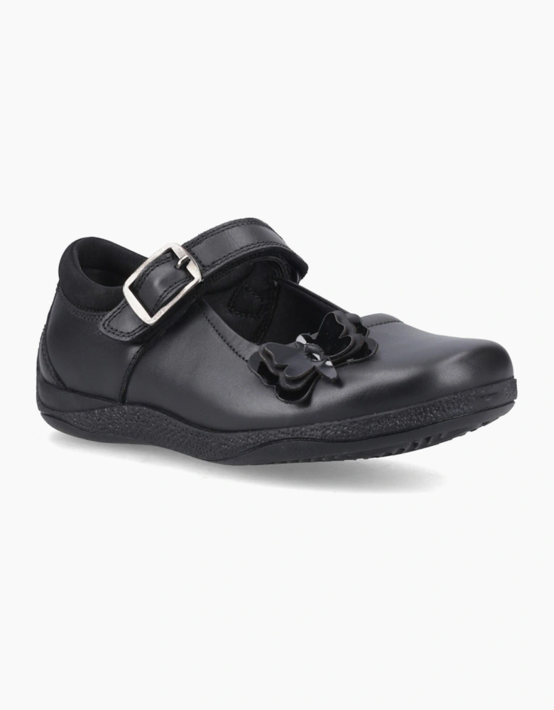 Hush Puppies Julie Ballerina Leather Black Shoes