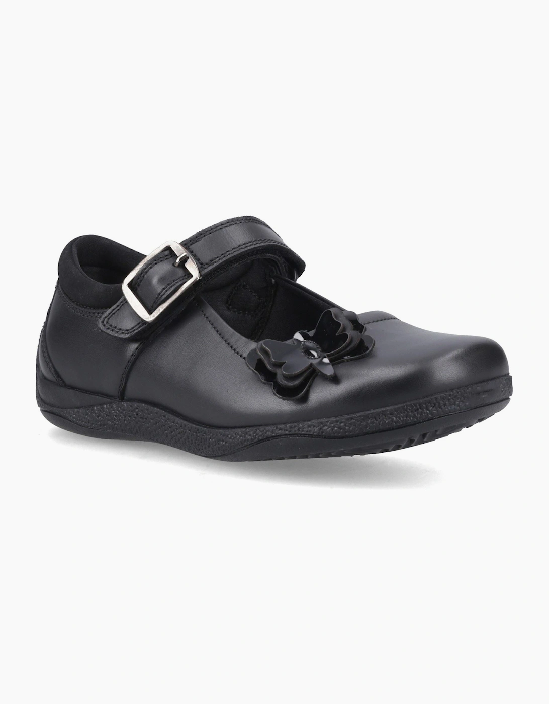 Hush Puppies Girl's Hush Puppies Julie Ballerina Leather Black Shoes