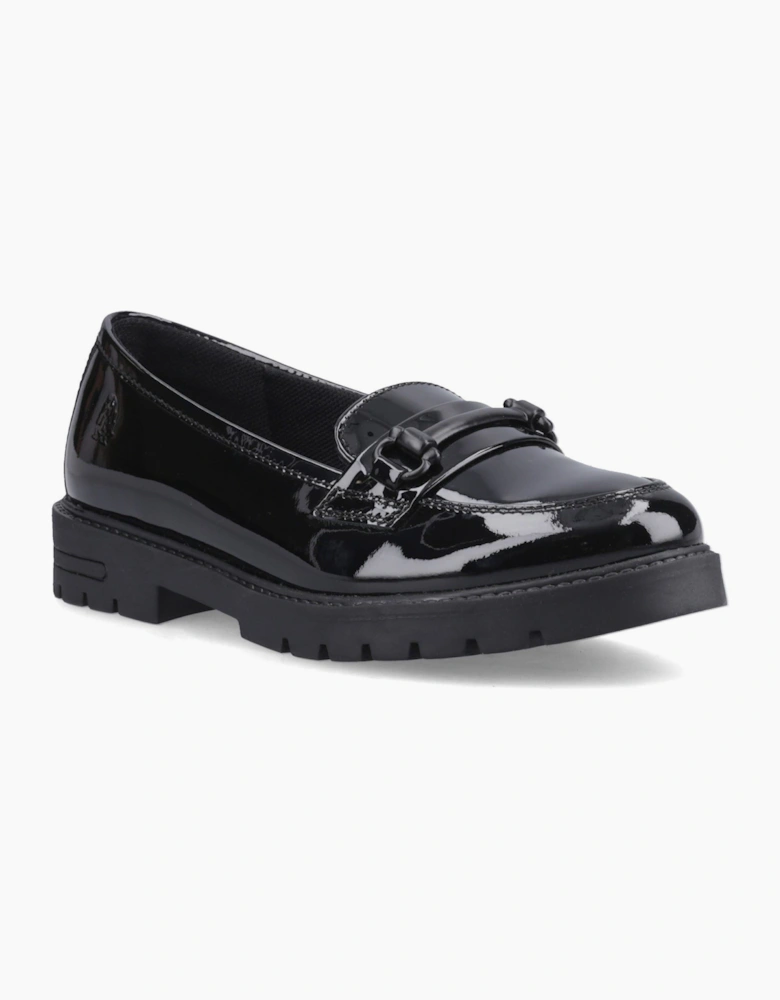 Hush Puppies Hazel Snaffle Leather Black Loafers